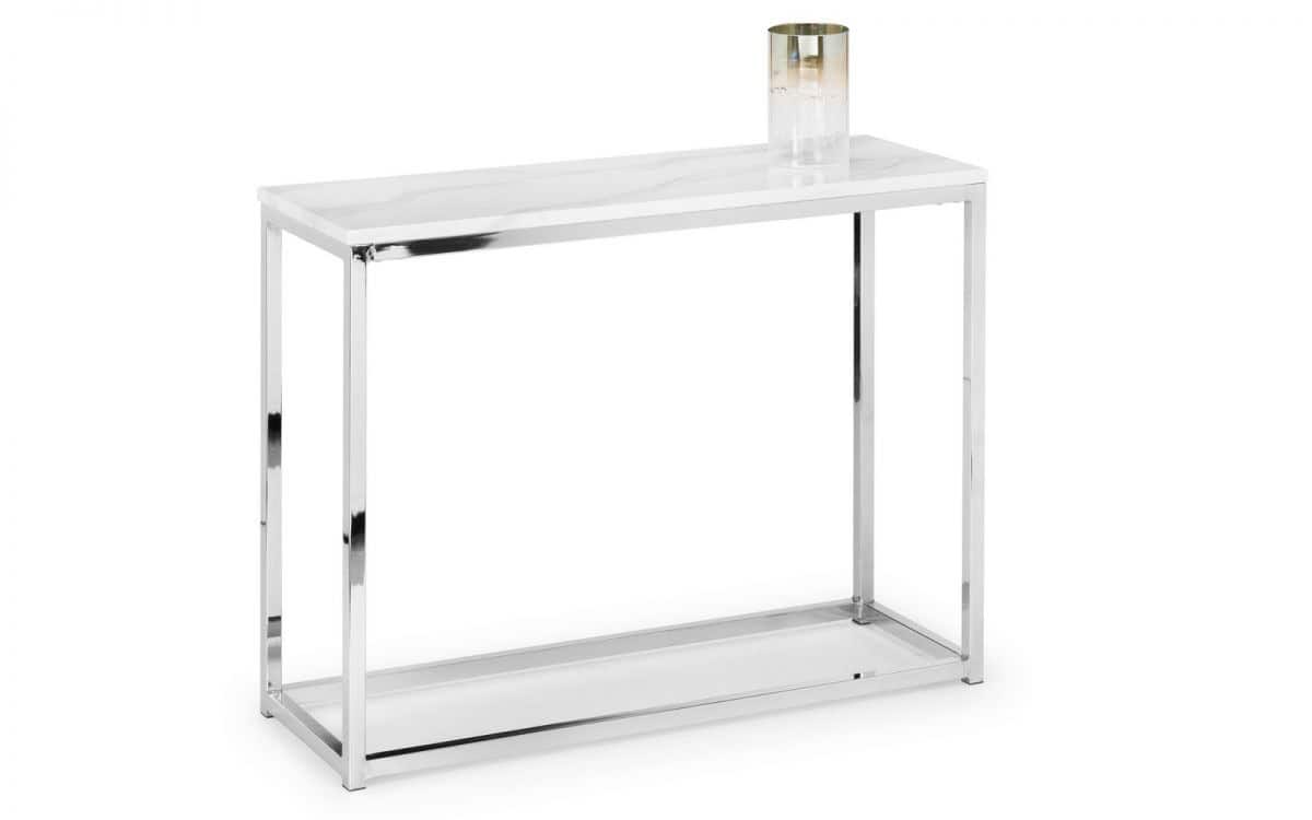 Karra Console Table - White Marble & Chrome | Buy Online | Beds.ie