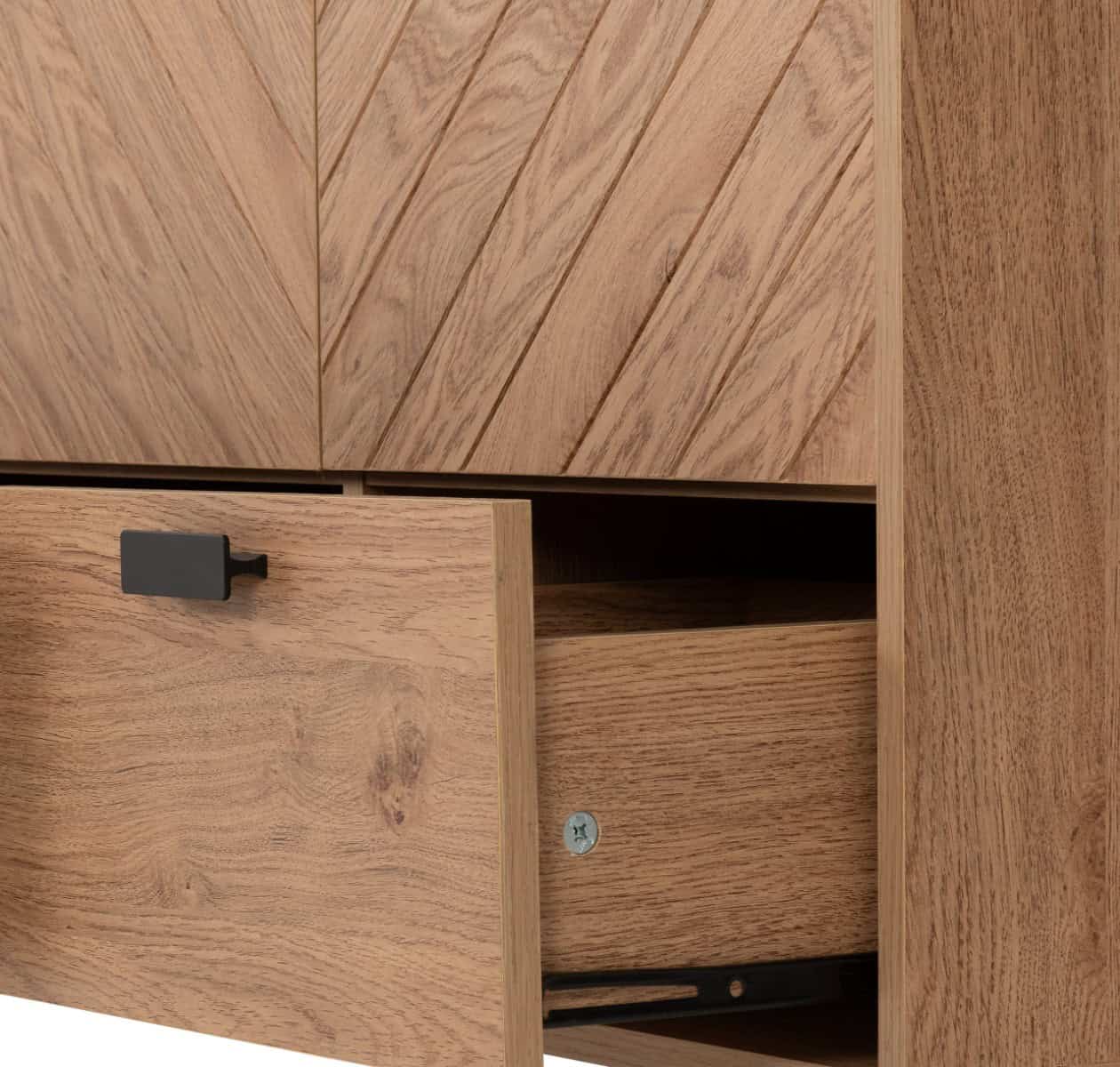 Leon 3 Door 2 Drawer Wardrobe - Medium Oak Effect - Image 6