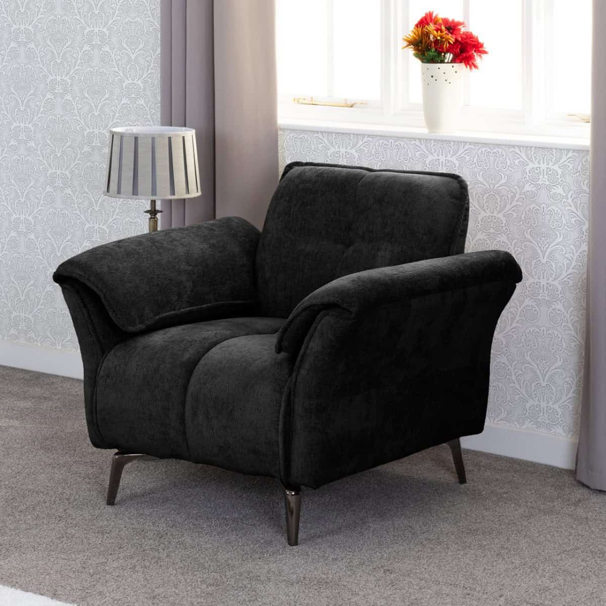 Amalfi One Seater Sofa - Black | Buy Online | Beds.ie