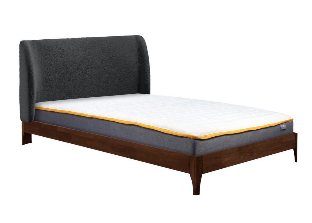 4ft6 Halfden Fabric Bedframe - Grey - Image 8