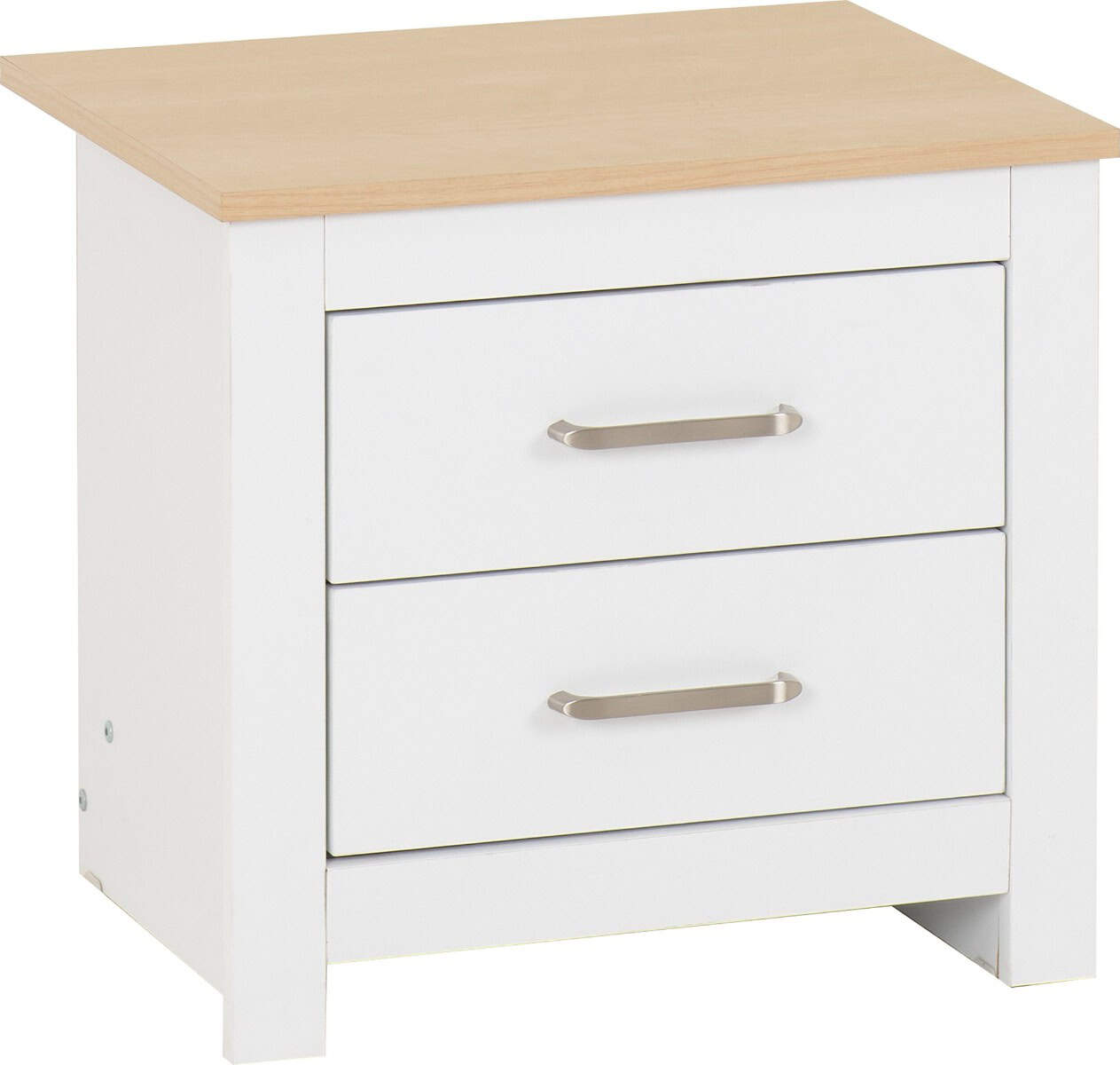 Portland 2 Drawer Bedside - White & Oak - Image 2