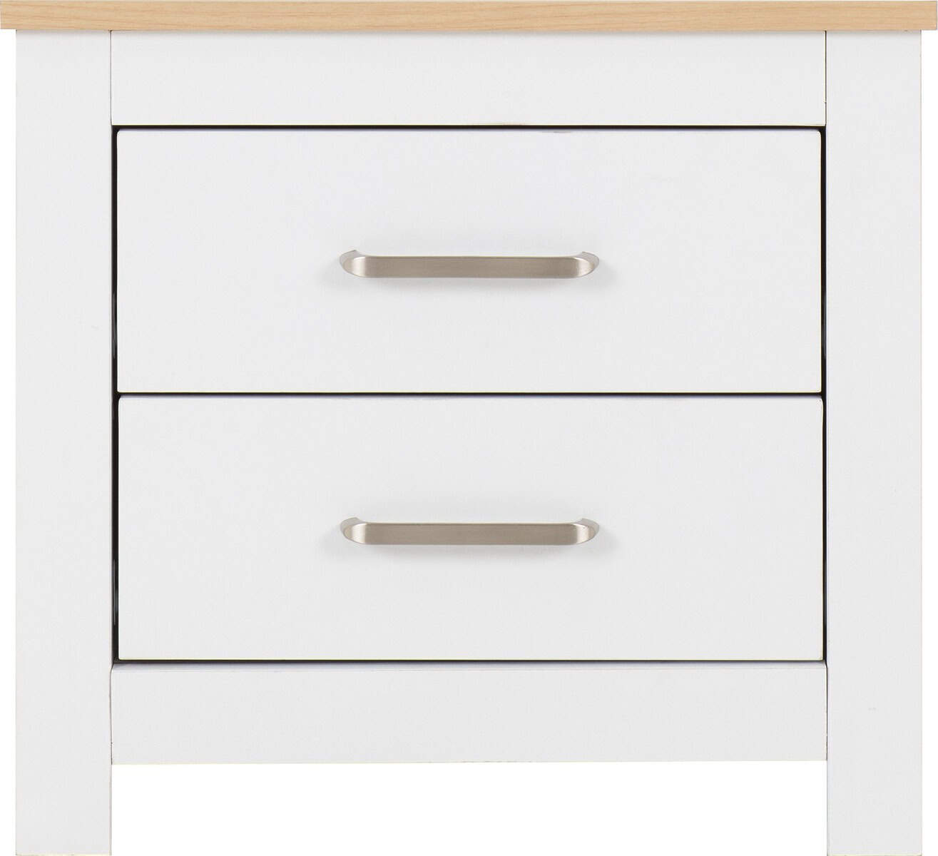 Portland 2 Drawer Bedside - White & Oak - Image 4