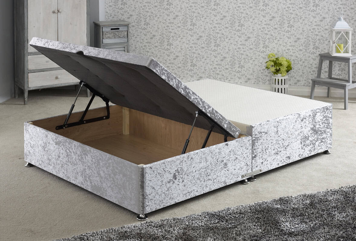 Apollo 6ft Glitz Silver Jumbo Ottoman Base | Buy Online | Beds.ie
