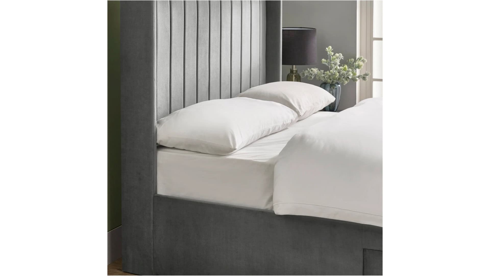 Leigha 5ft Bedframe - Grey Velvet - Image 3