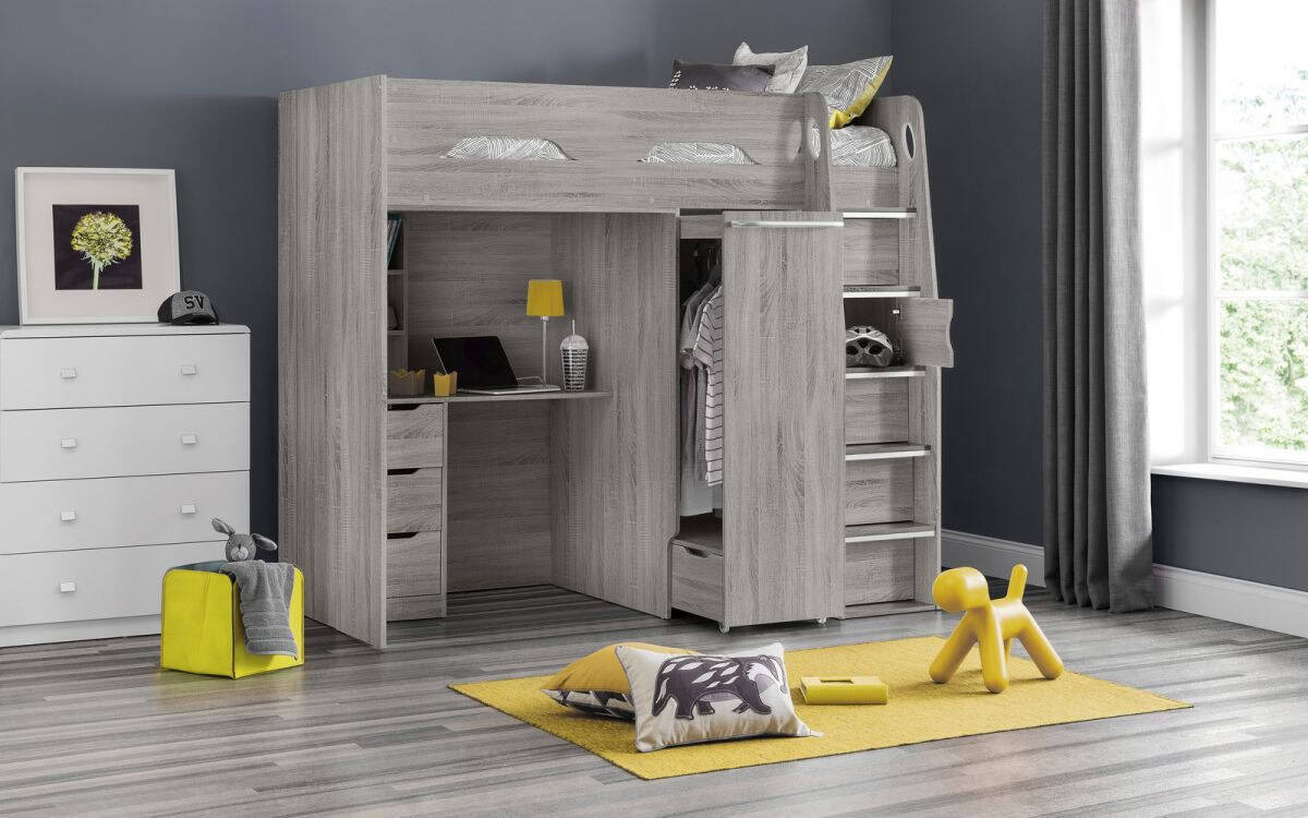 Pyxis Highsleeper - Grey Oak | Buy Online | Beds.ie