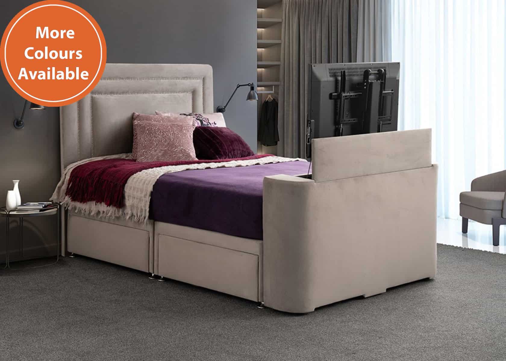 Image Brogan 4ft6 TV Bed with 4 Drawers | Buy Online | Beds.ie