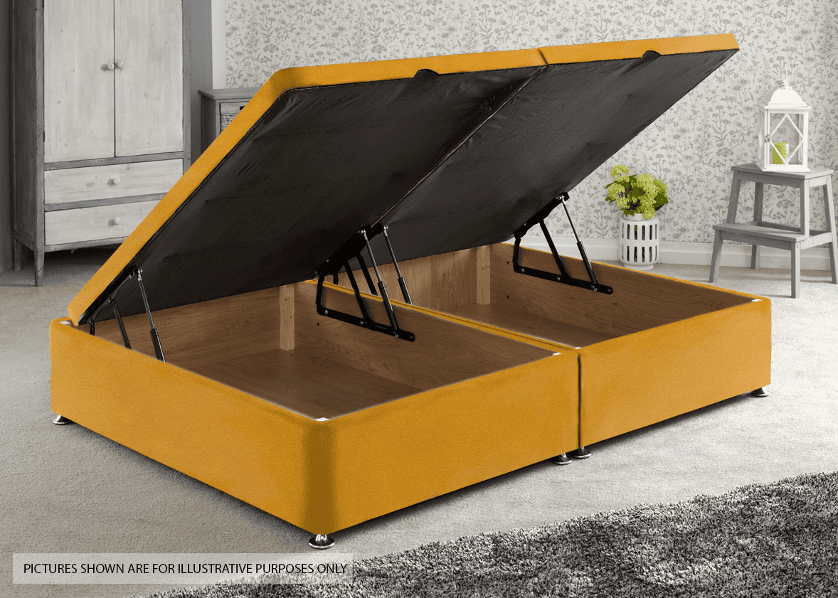 Apollo 6ft Velvet Gold Side Ottoman Base | Buy Online | Beds.ie