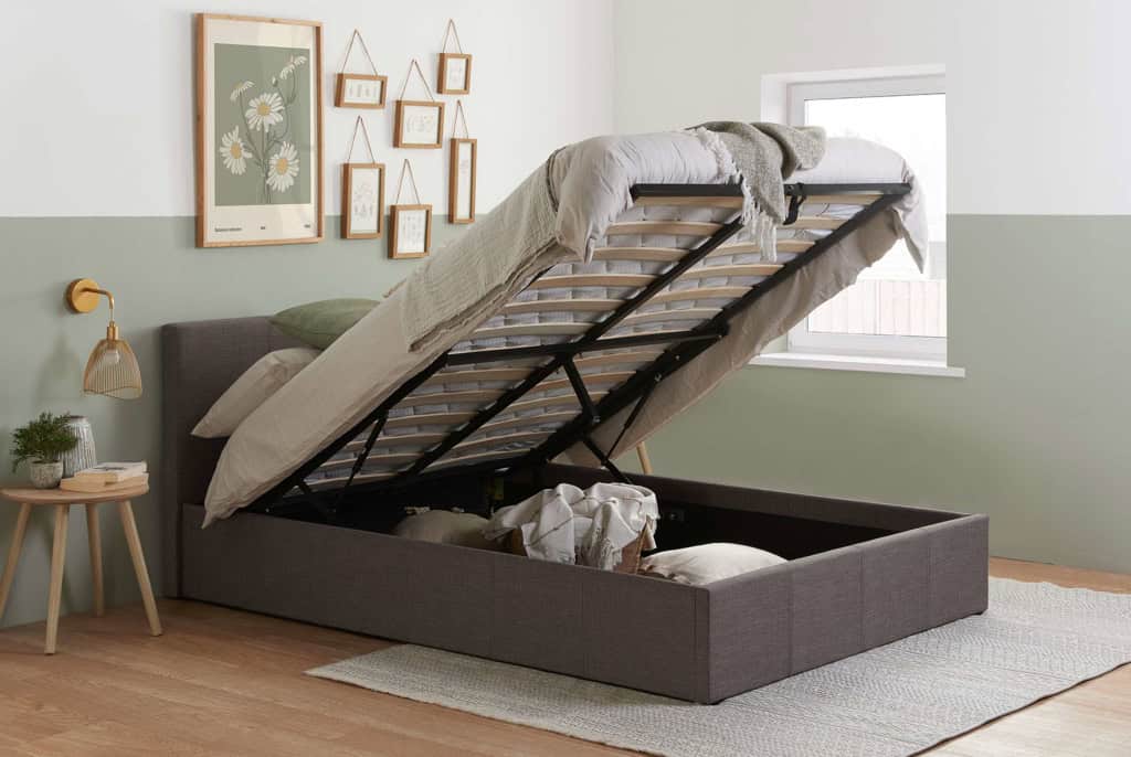 Berlin 5ft Ottoman in Grey Fabric | Buy Online | Beds.ie