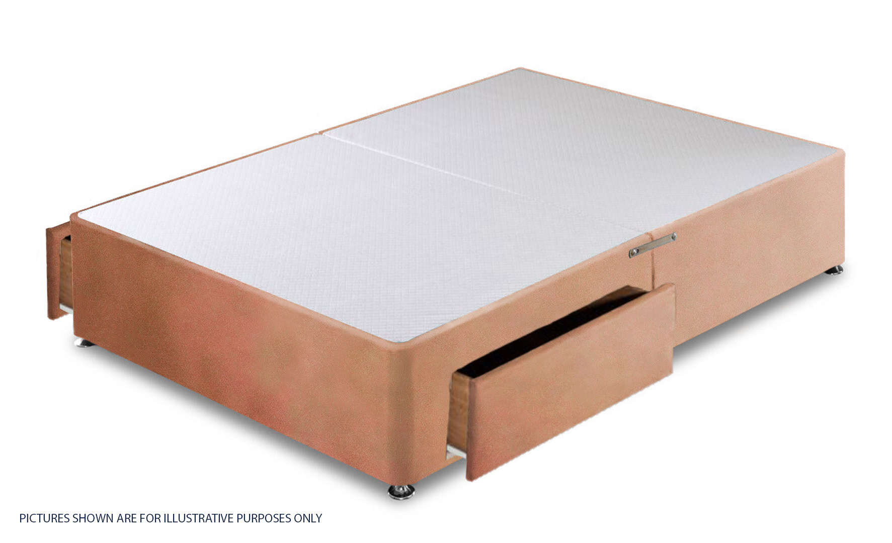 Apollo 5ft Velvet Pink 2 Drawer Divan Base | Buy Online | Beds.ie
