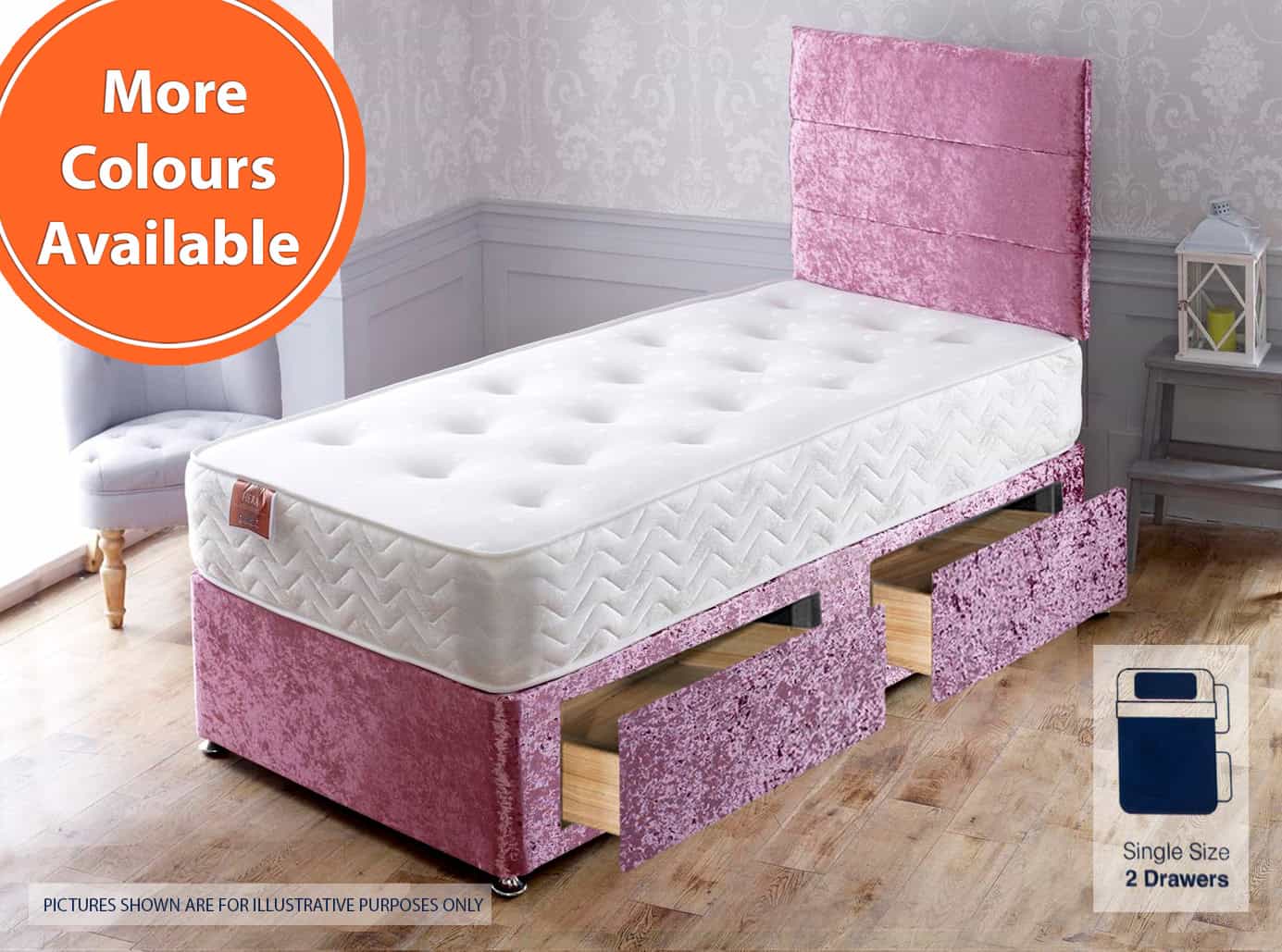 Apollo 2ft6 Hera 2 Drawer Bed | Buy Online | Beds.ie