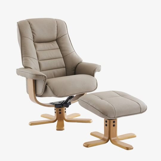 Leyton Swivel Recliner - Pebble Faux Leather | Buy Online | Beds.ie