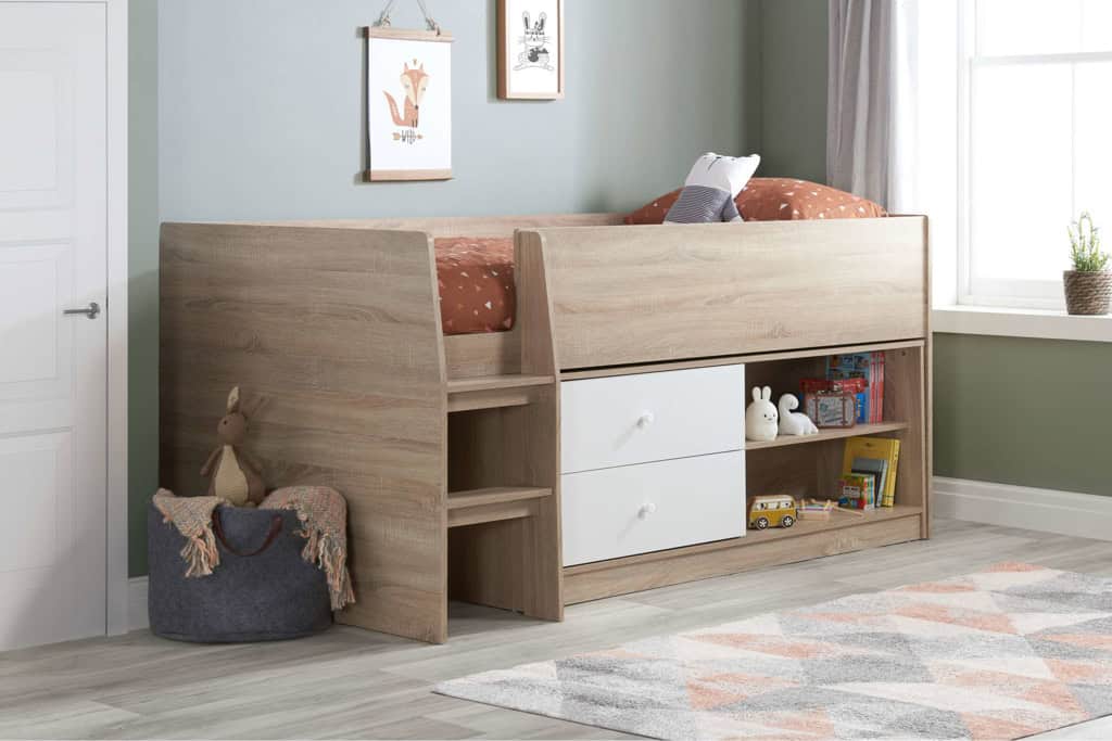 Leyton Cabin Bed - White & Oak | Buy Online | Beds.ie