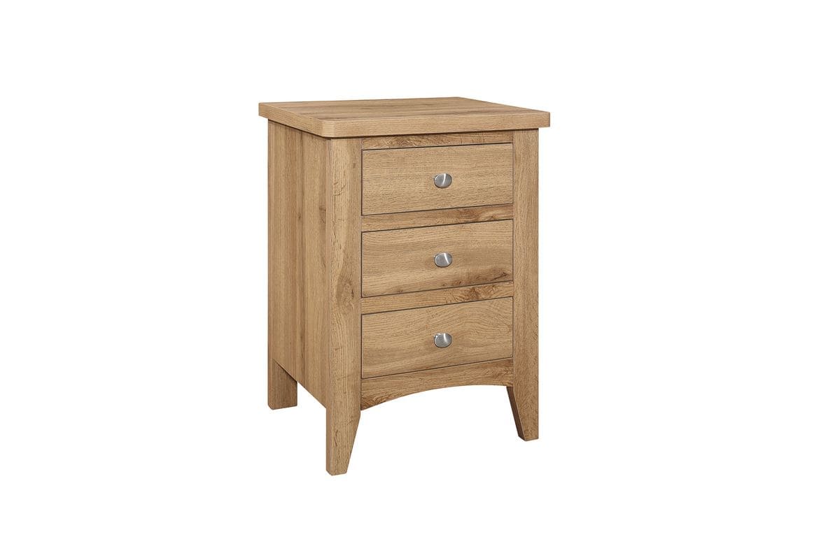 Hampstead 3 Drawer Bedside - Oak - Image 2