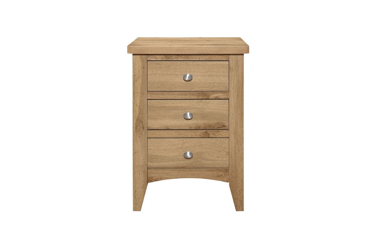 Hampstead 3 Drawer Bedside - Oak - Image 4