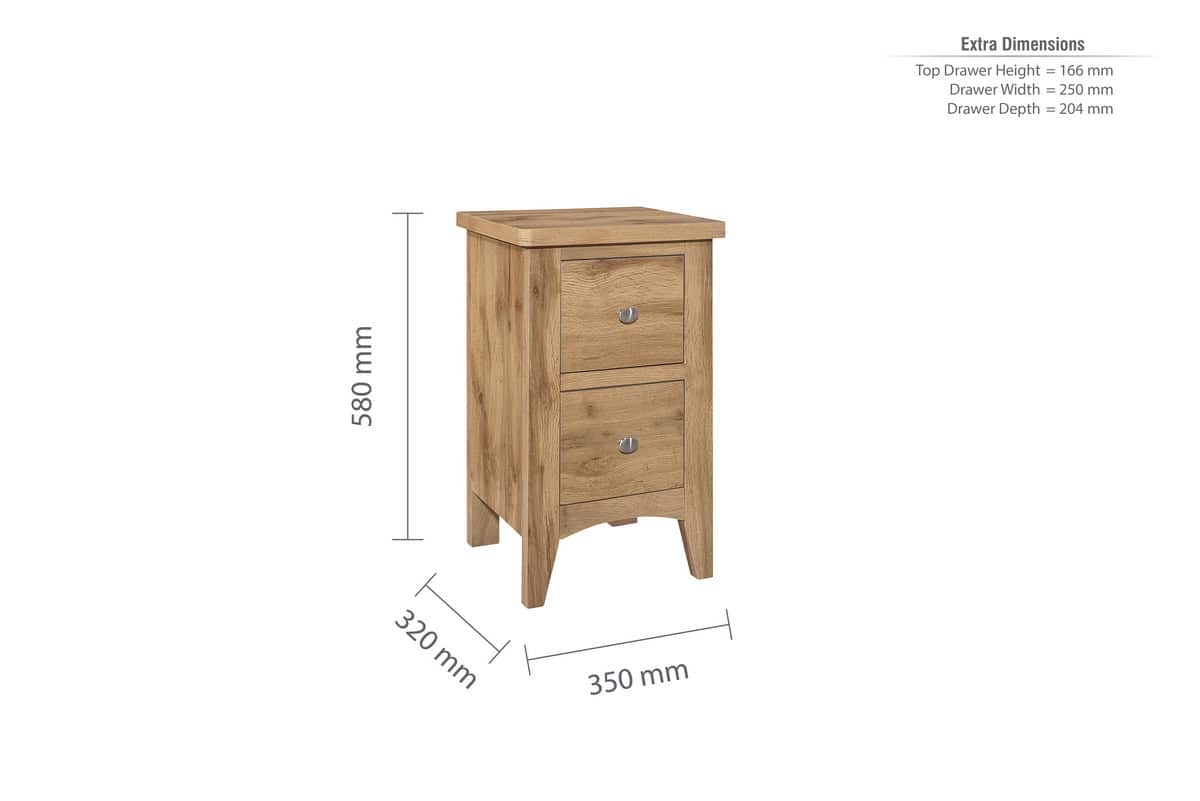 Hampstead 3 Drawer Bedside - Oak - Image 7