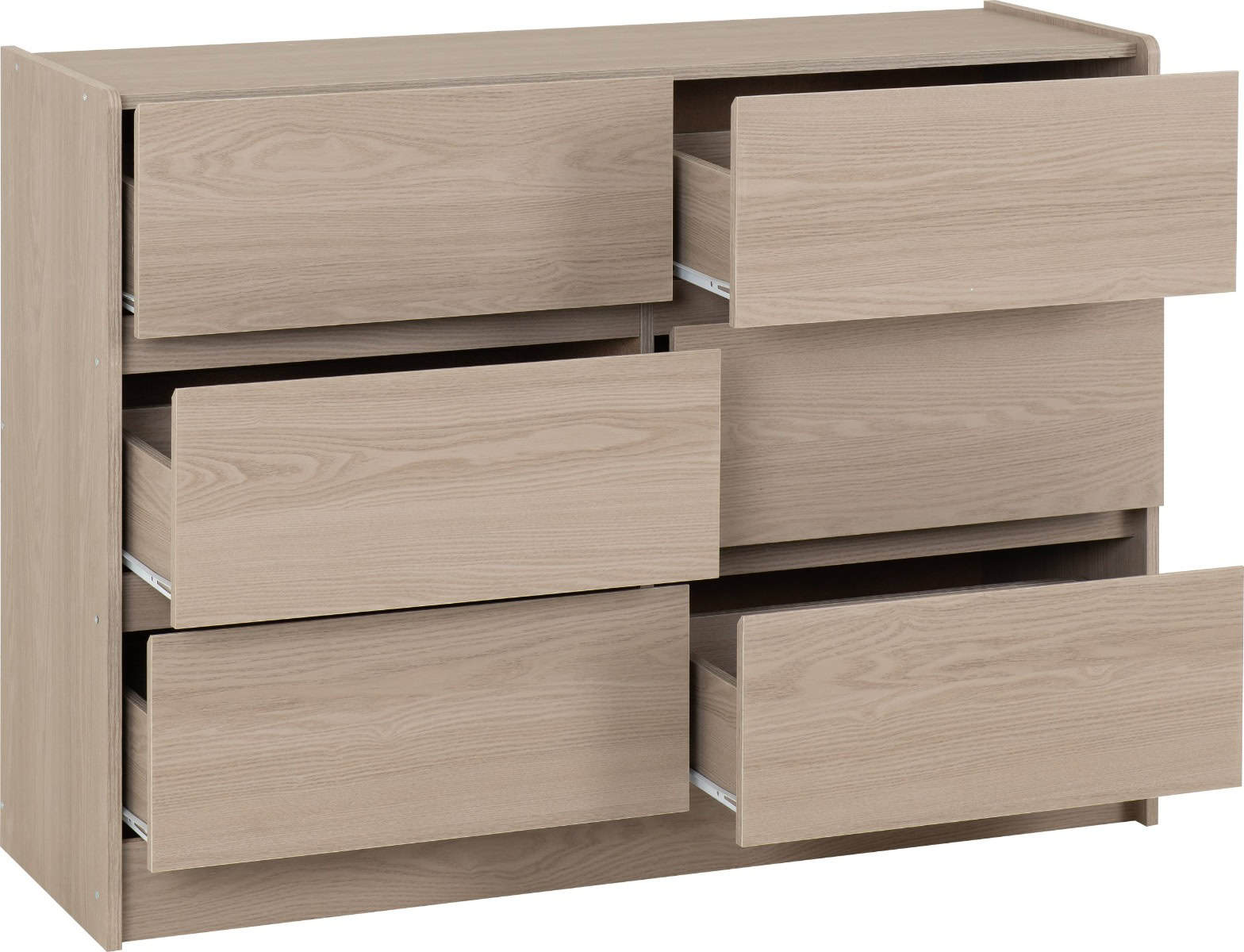 Paris 6 Drawer Chest - Smoked Ash - Image 2