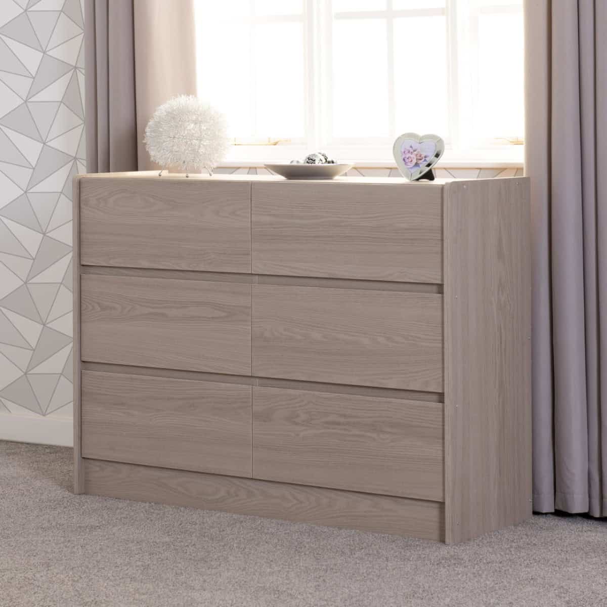 Paris 6 Drawer Chest - Smoked Ash - Image 4