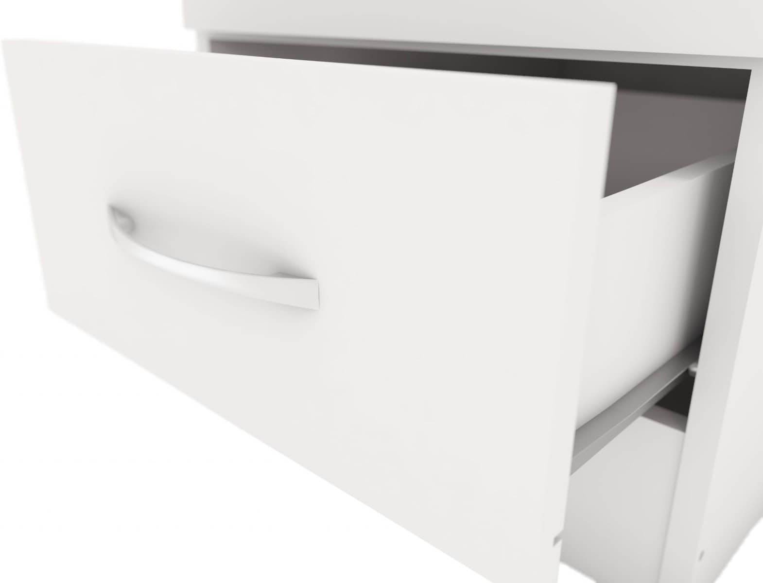 Nevada 1 Door 1 Drawer Wardrobe - White Gloss - Image 4