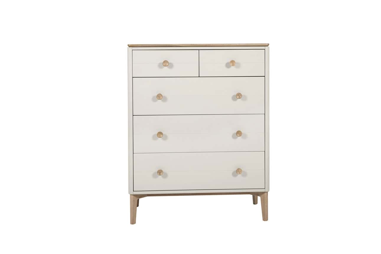 Marlow Medium 5 Drawer Chest - Cashmere Oak | Buy Online | Beds.ie
