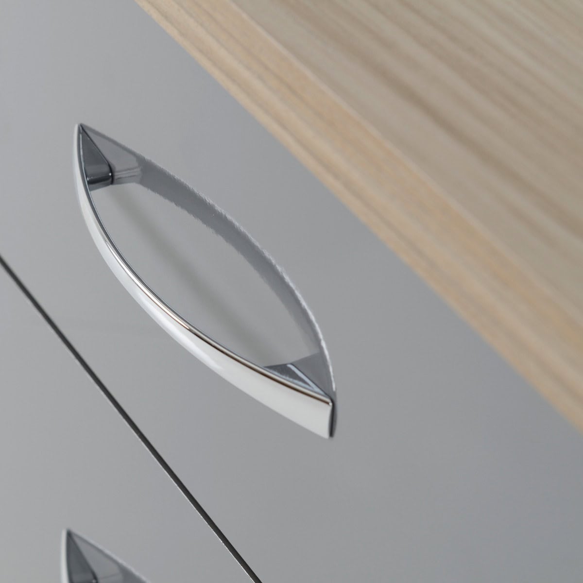 Nevada 2 Drawer Bedside - Grey & Light Oak - Image 3
